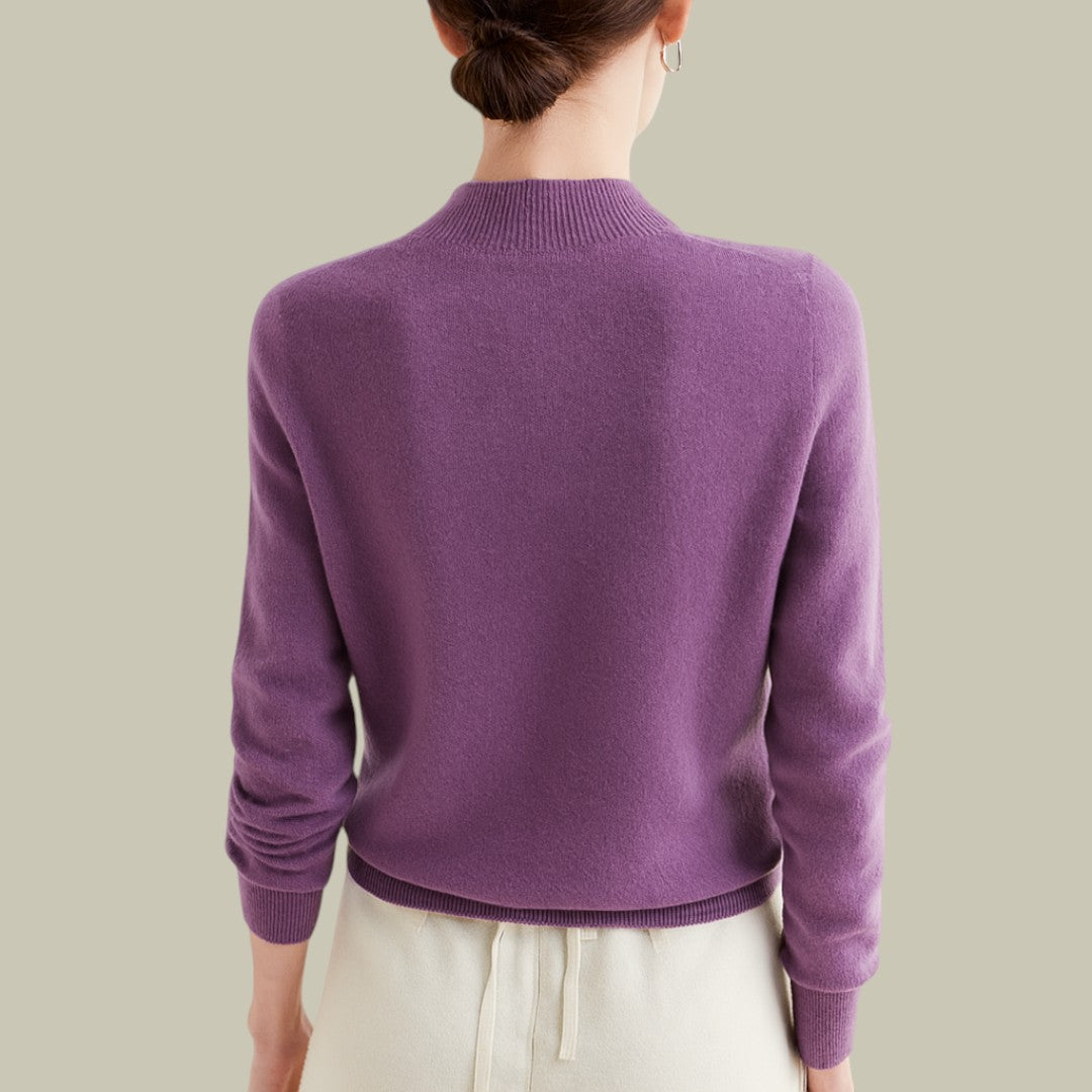 Women’s High Neck Slim Fit Sweater Elegant Fitted Winter Top