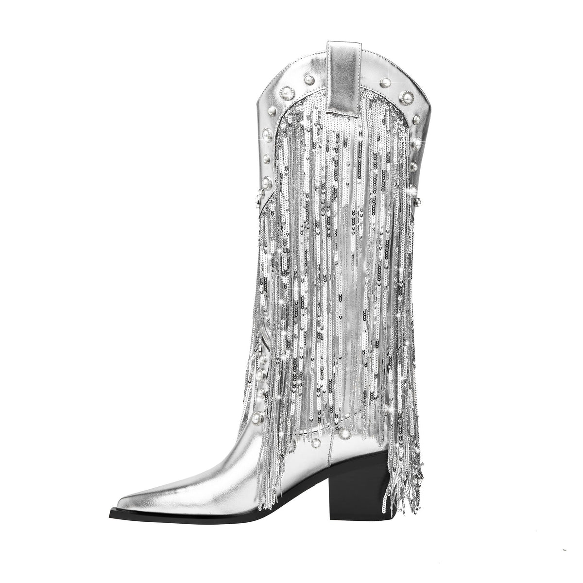 Statement Transitional Fringe Cowboy Knee High Boots for Women