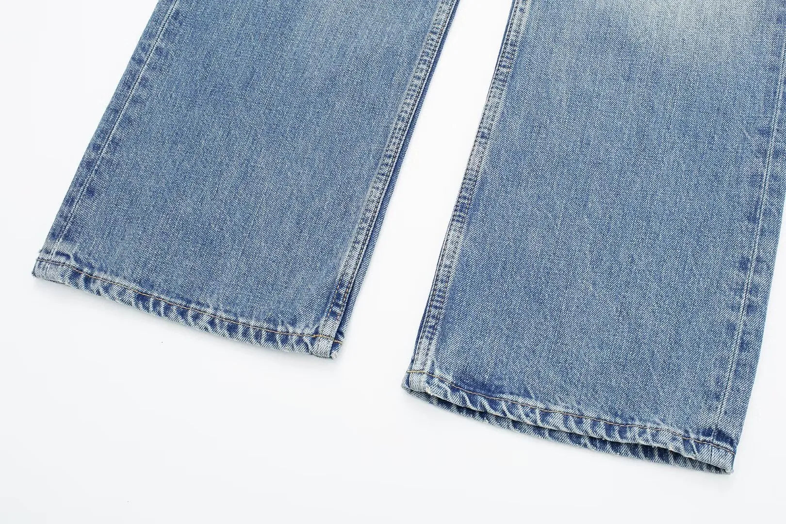 Casual Mid‑Waist Straight‑Leg Jeans for Women