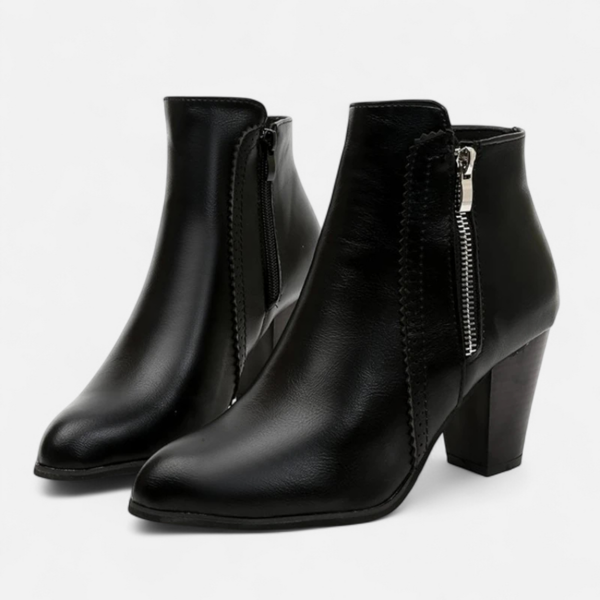 Retro Elegance Fashion Zip-Heel Boots for Women