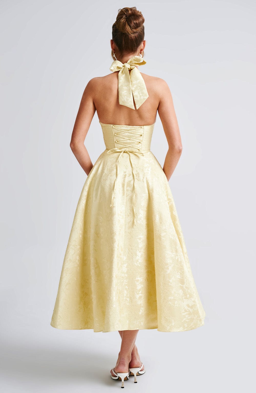 Exquisite Classic Halter Wedding Guest Dress for Women