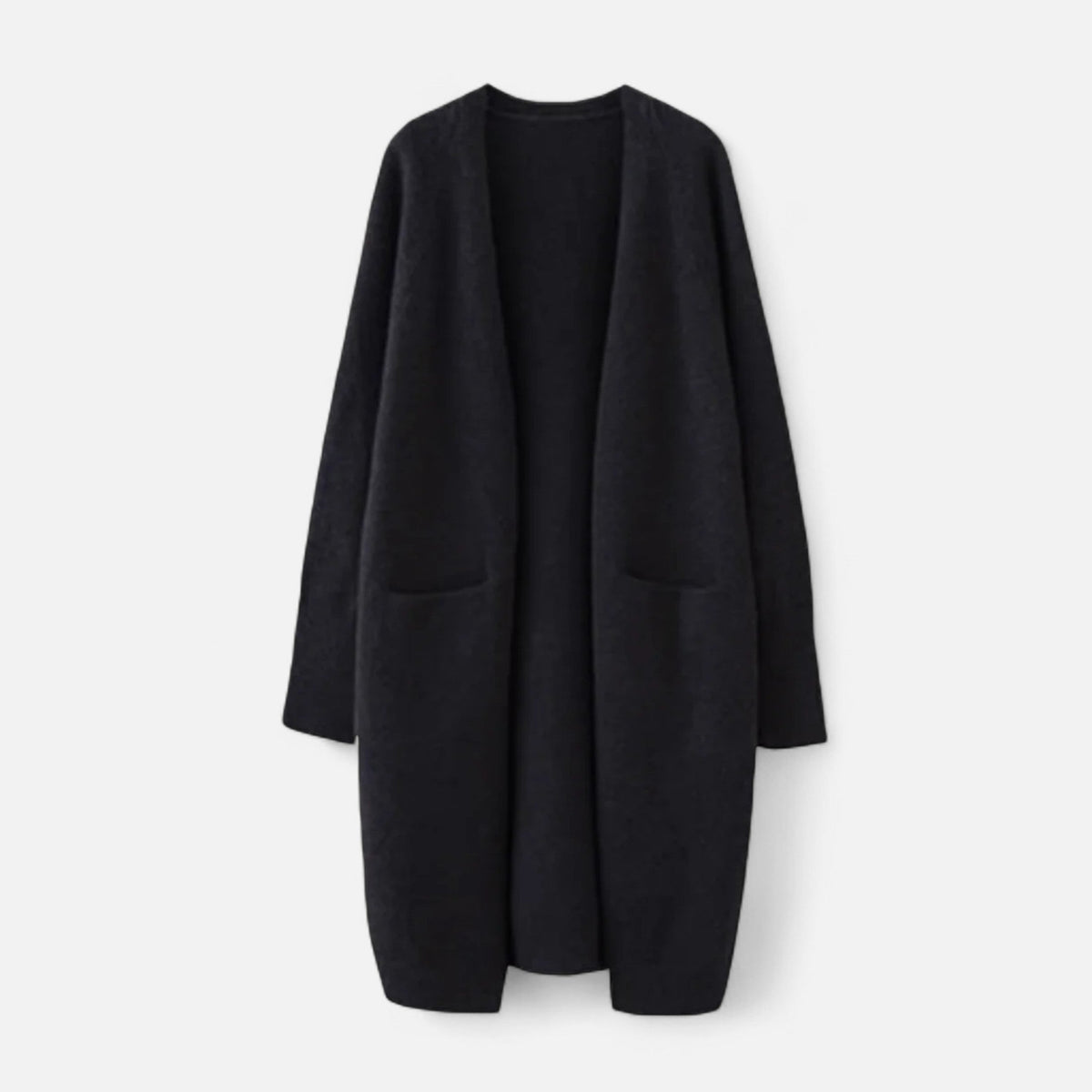Women’s Stylish Thick Knitted Warm Cardigan with V-Neckline and Discreet Pockets