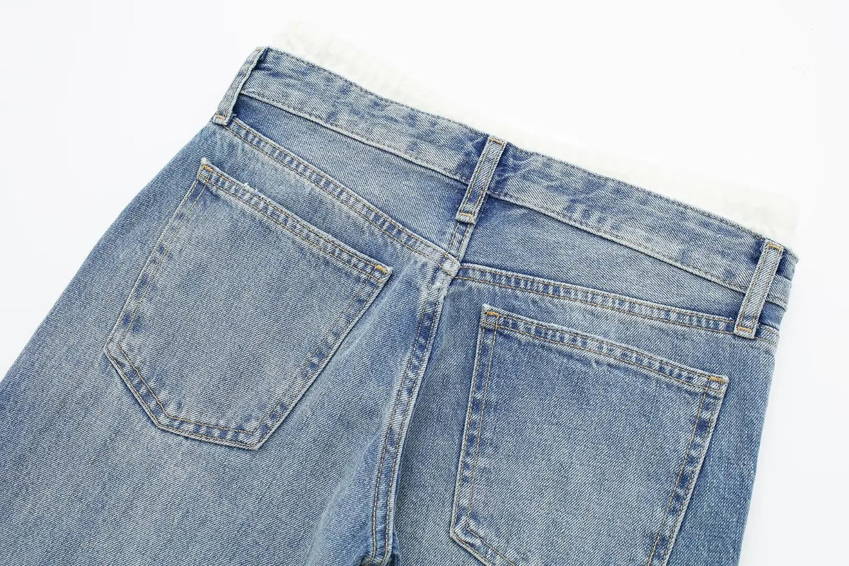Casual Mid‑Waist Straight‑Leg Jeans for Women