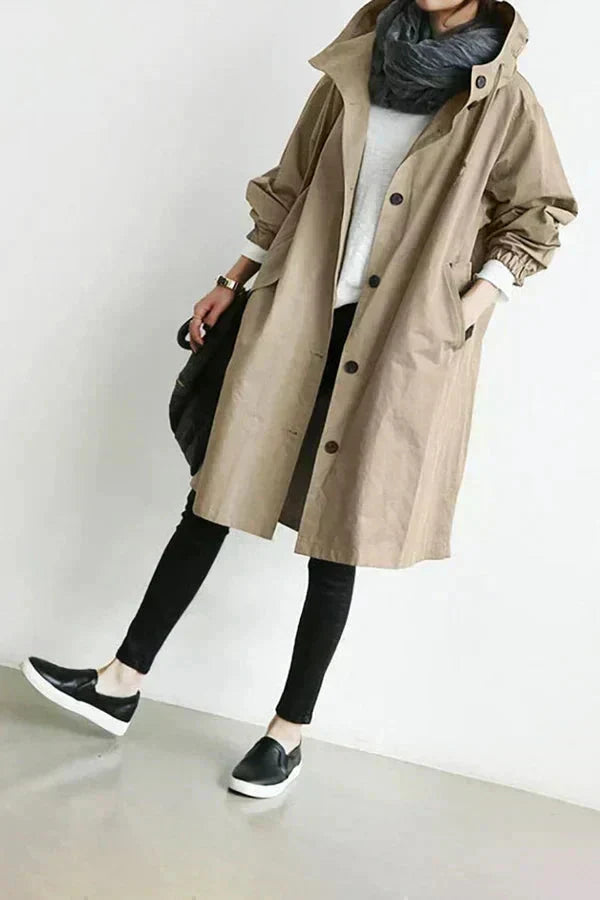 Women's Fashion Long Water-resistant Oversized Urban Protection Raincoat