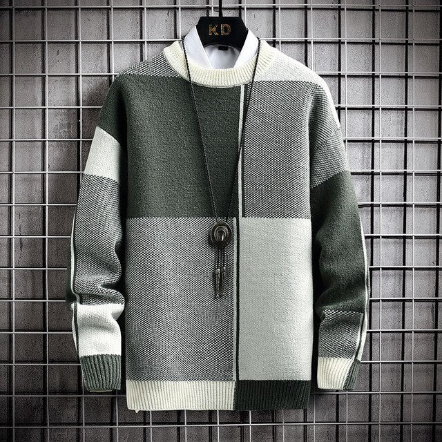 Men's Warm  Cozy Knitted Sweater for Winter and Mid-Season