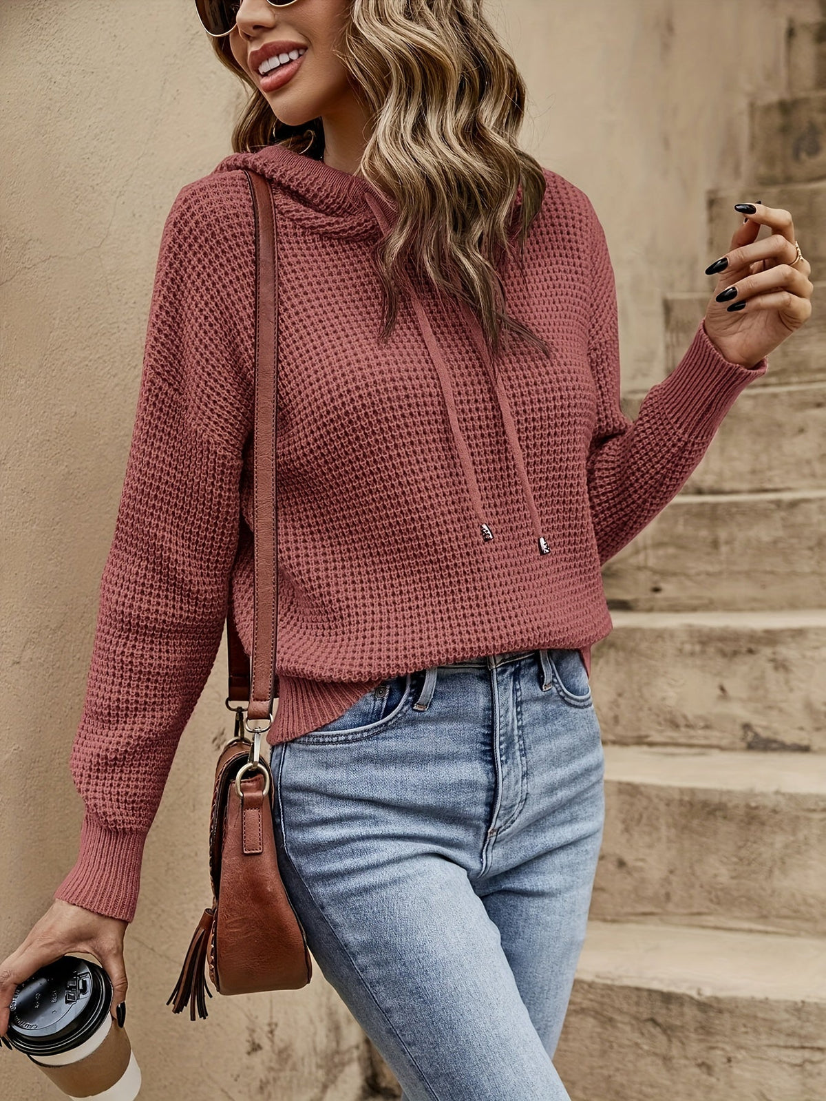 Women's Stylish Hooded Long Sleeves Jumper for Autumn and Winter